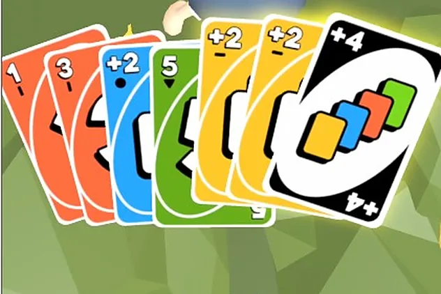 A hand of cards during an UNO match